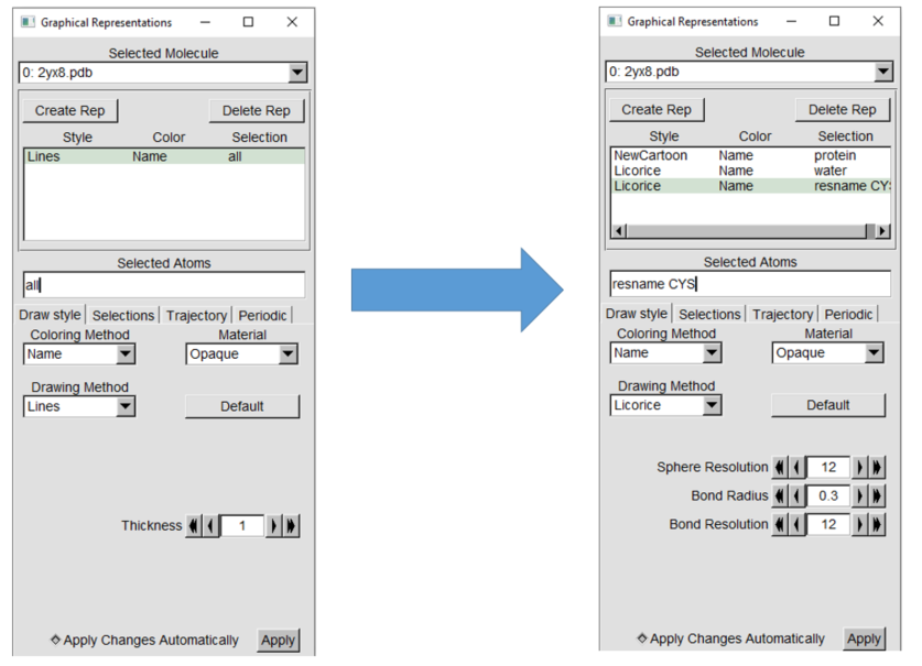 representations settings